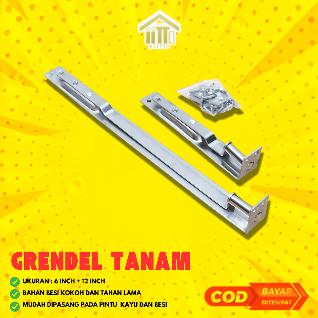 GRENDEL TANAM PINTU KAYU SLOT TANAM / GRENDEL TANAM 6 INCH + 12 INCH / GERENDEL SELOT PINTU DOUBLE S