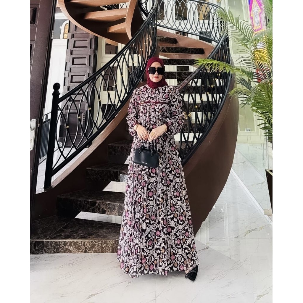 GAMIS ELNARA SET JILBAB / COD / Gamis elnara motif baru