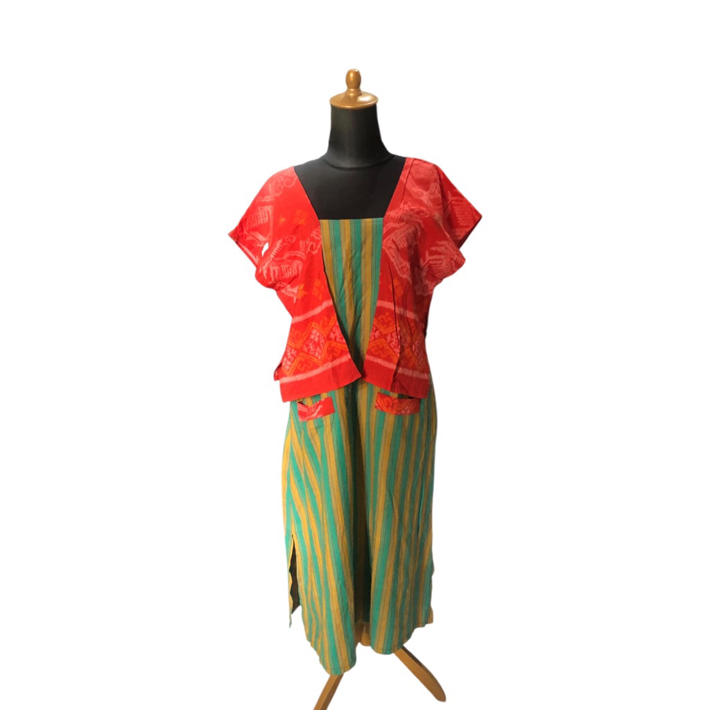 PRELOVED - Dian Oerip Dress Lurik mix Tenun Bali