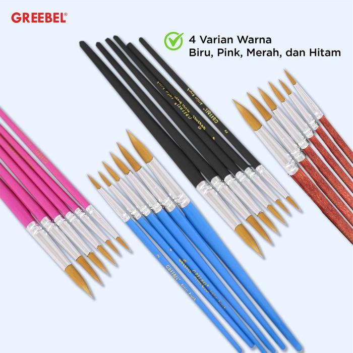 

Paint Brush Greebel Kuas Lukis Set Brush BRSH-AB-6R Round [1 SET Isi 6]