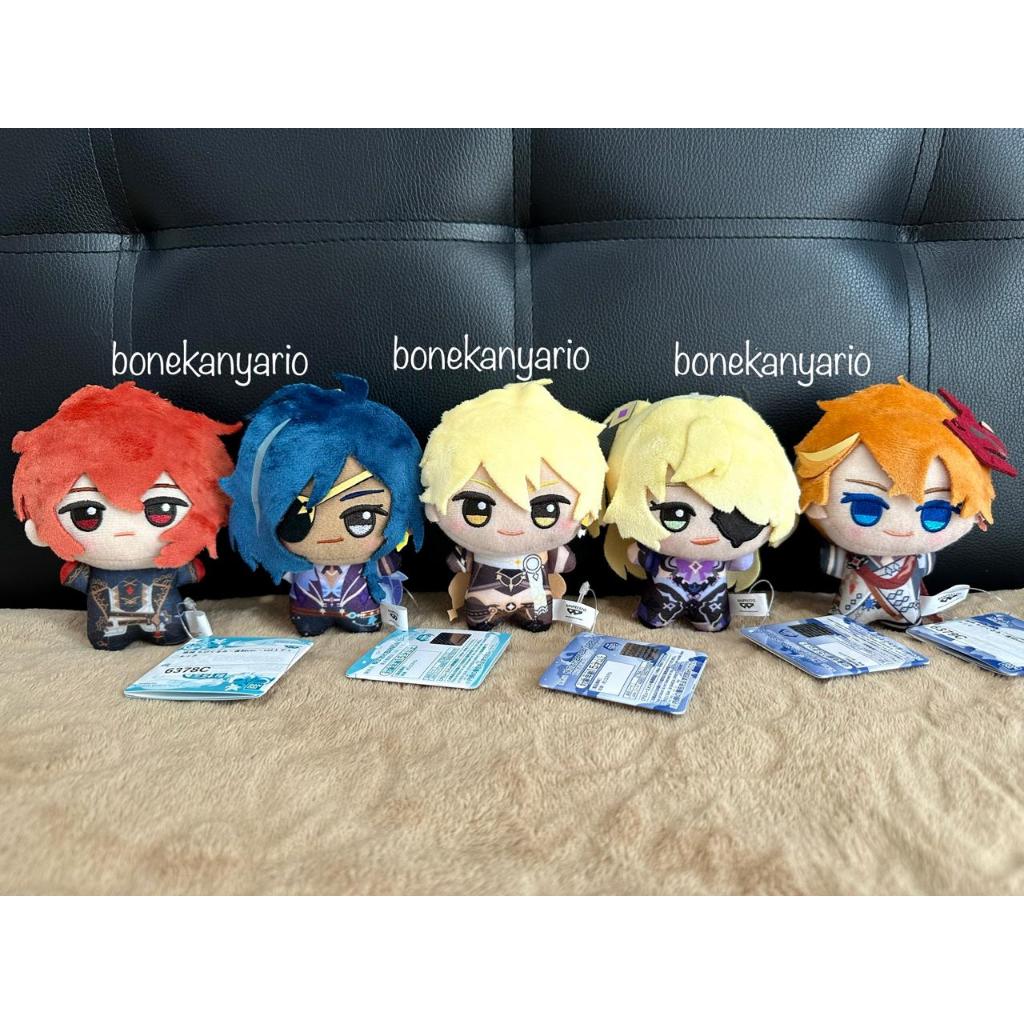 Boneka Genshin Impact Diluc Kaeya Aether Fisch Tartaglia Childe Chibigurumi Plush Keychain Original 