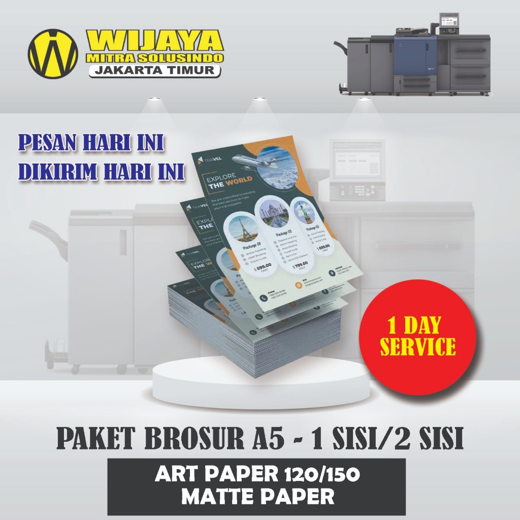 Cetak Brosur Satuan Art Paper Matte paper Ukuran A5