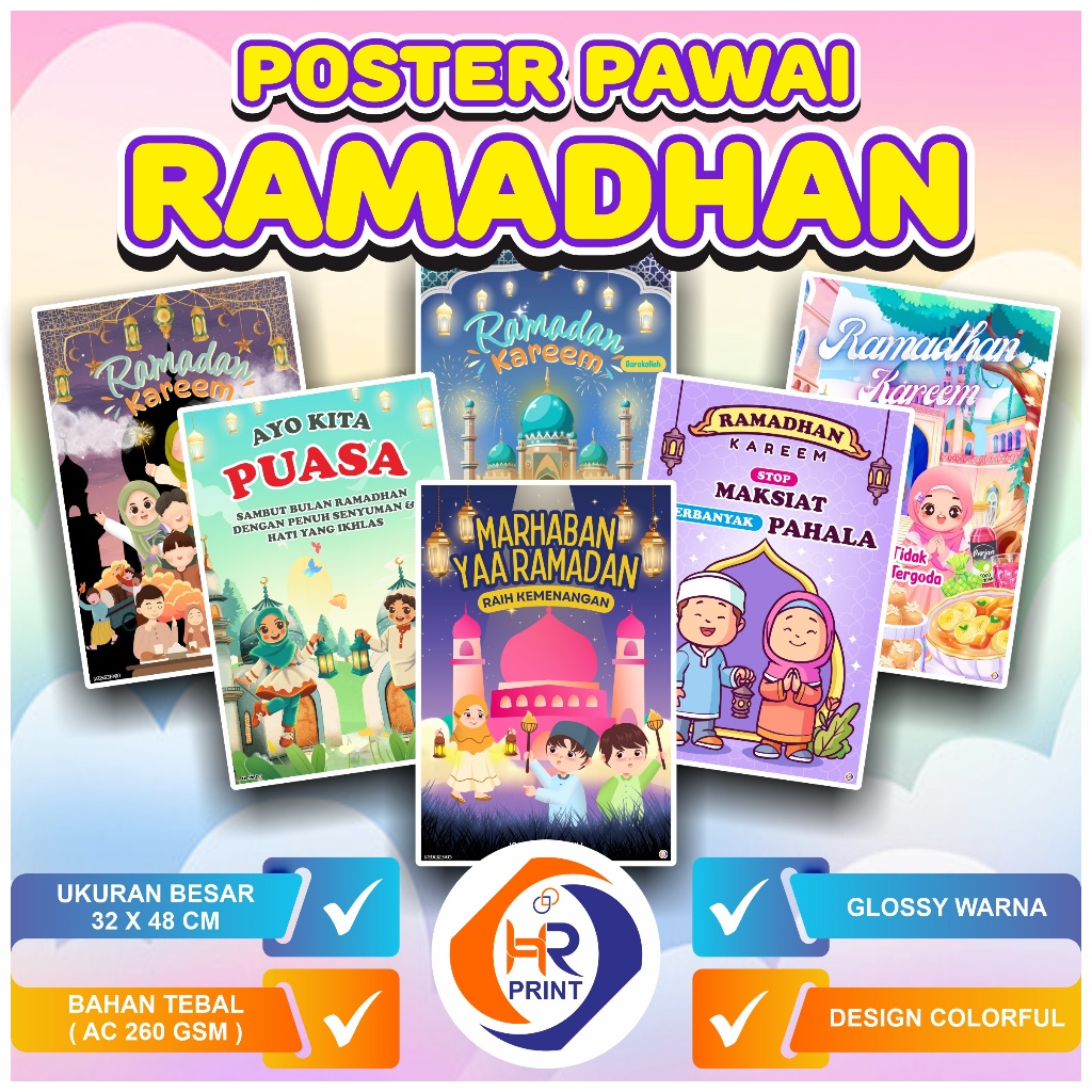 POSTER TARHIB RAMADHAN - POSTER PAWAI RAMADHAN - POSTER ISLAMI EDUKASI ANAK