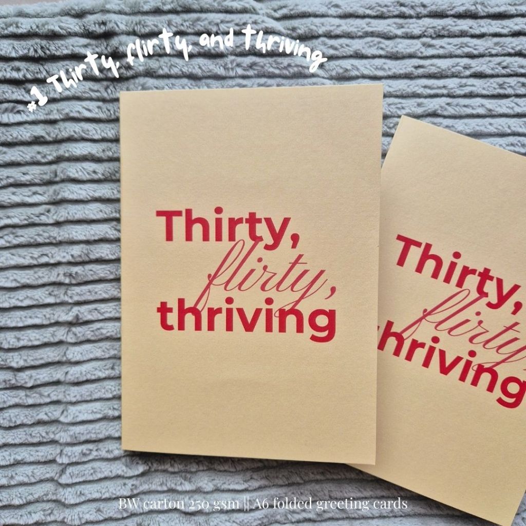 

Whimsicards Kartu Ucapan Ulang Tahun #1 Thirty, Flirty, and Thriving - Birthday Greetings Card