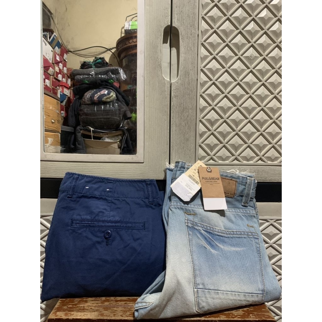 ORIGINAL SHORT PANTS COTTON UNIQLO SKINNU PULL & BEAR DENIM JEANS CROPPED