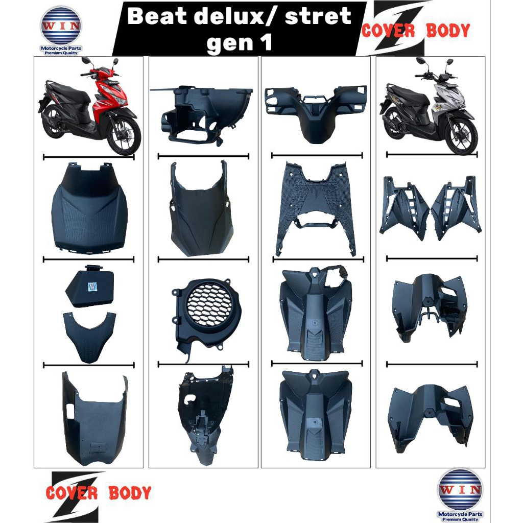 ORIGINAL WIN Cover full Body Kasar Honda Beat New LED Deluxe Street 2020-2023 Merek Win