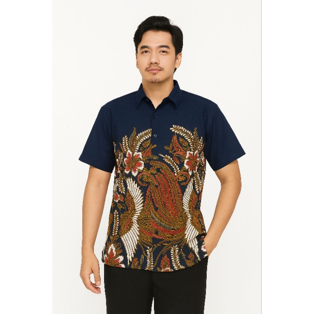 Pendek, Batik Pria Modern, Batik Pria Dongker