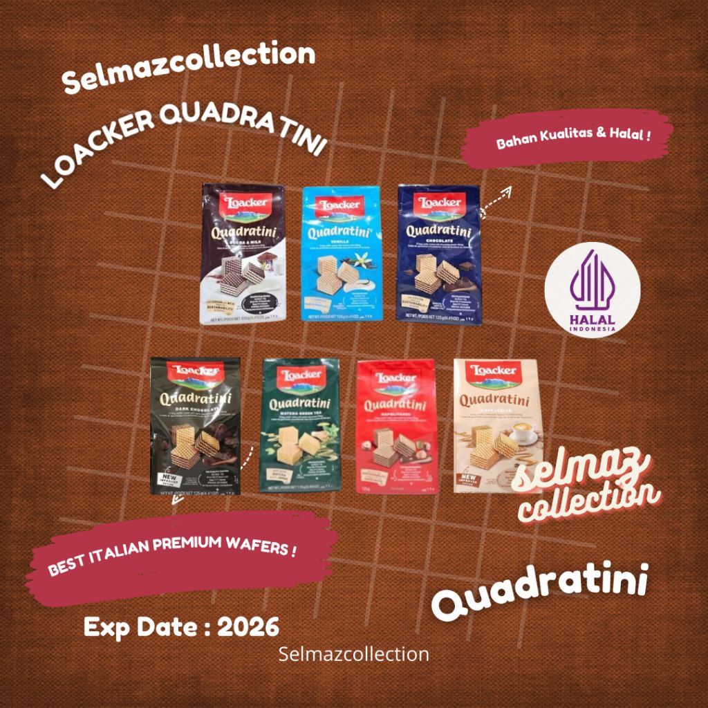 Loacker Quadratini 125gr Loacker Wafer Quadratini Chocolate Napolitaner Hazelnut Vanilla Matcha Chee