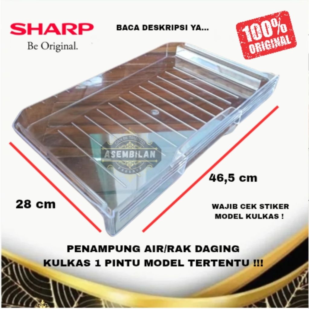 rak daging/meat tray kulkas Sharp 1 pintu sjm175/sjg175t sjm180 sjn181/191 sjn182/192 sjx185/195 sjx