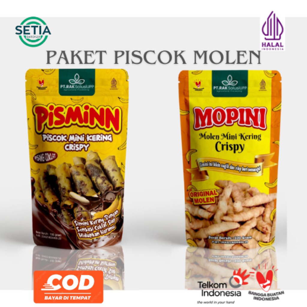 Paket PISMINN Pisang Coklat Mini dan MOPINI Molen Pisang Mini uk 100gr