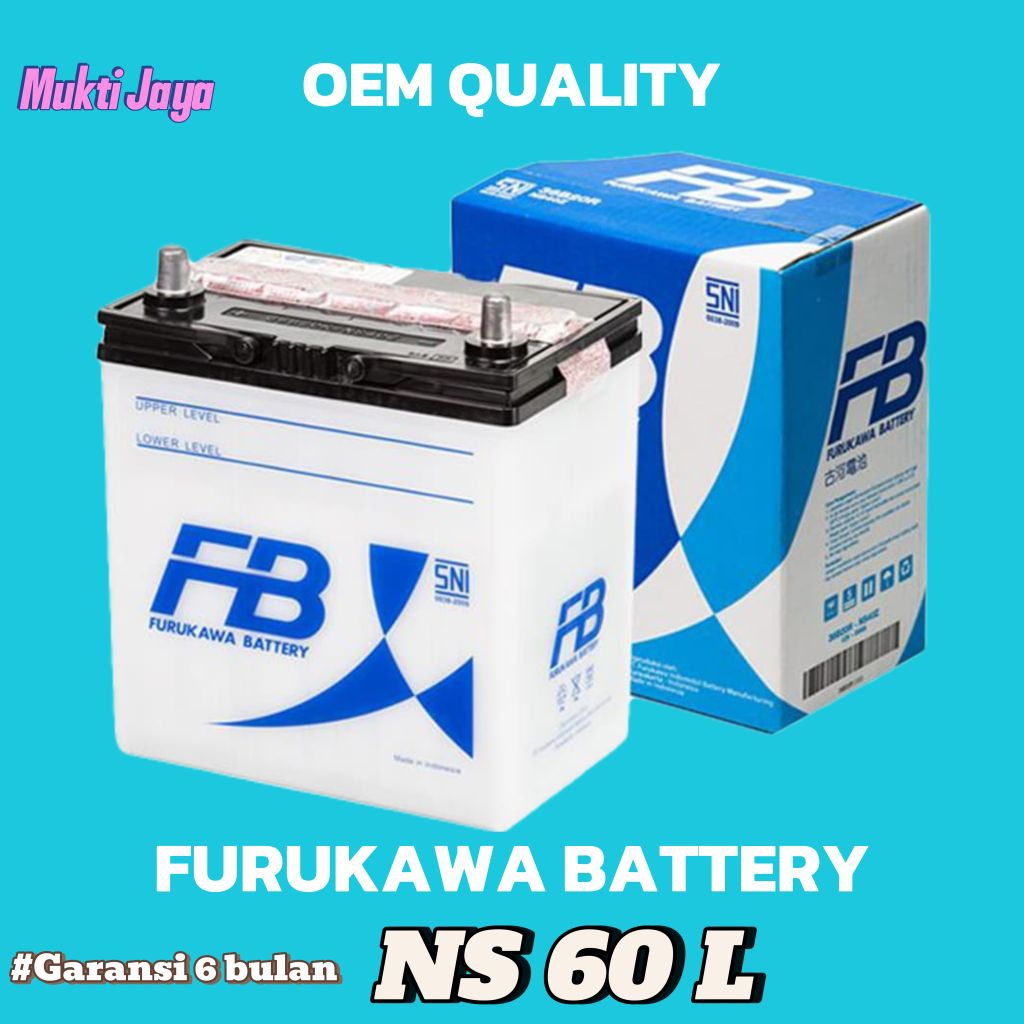Aki Basah FB NS60L (45ah) Aki mobil Grand Livina, Evalia, Livina, Voxy. Furukawa Battery (cargo)