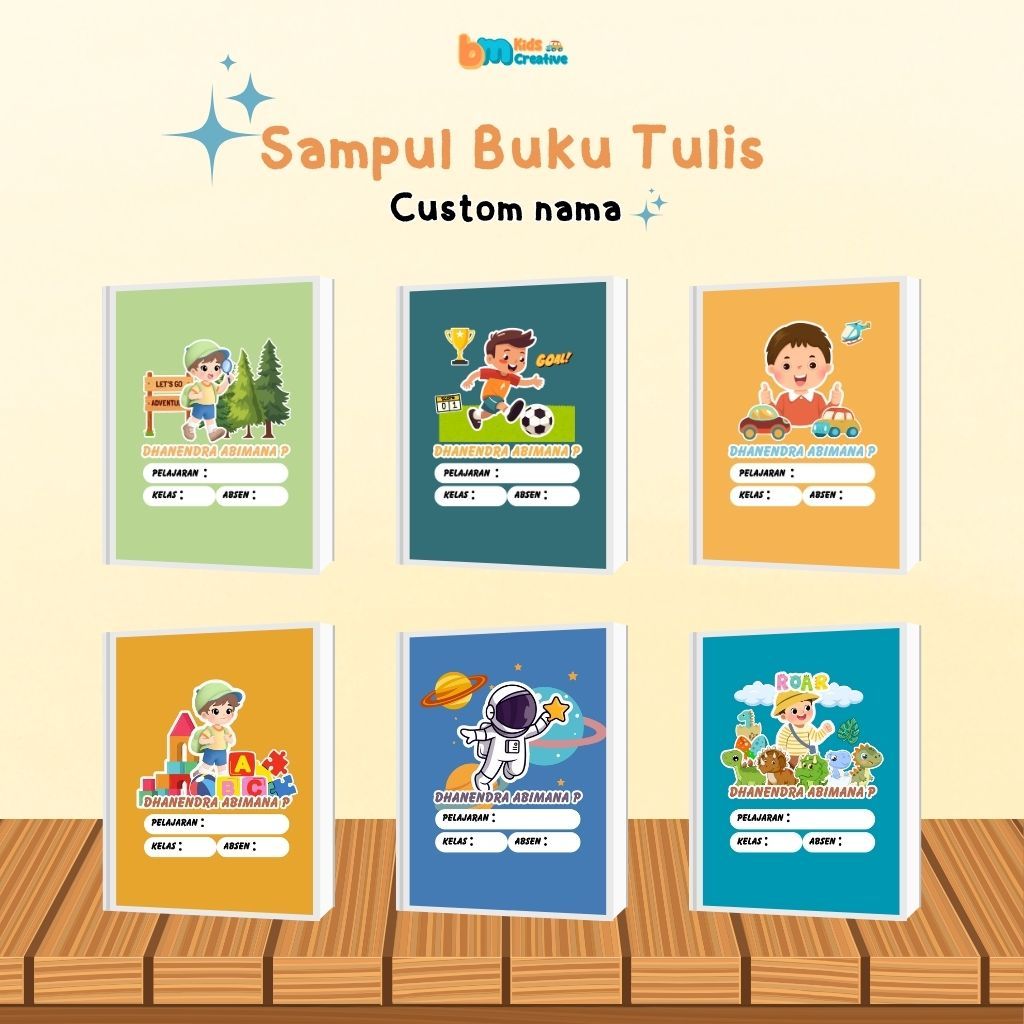 

Sampul Buku Aesthetic Custom Nama Anak Laki Laki, Cowok Ap 120 - SB Tebal dan Premium