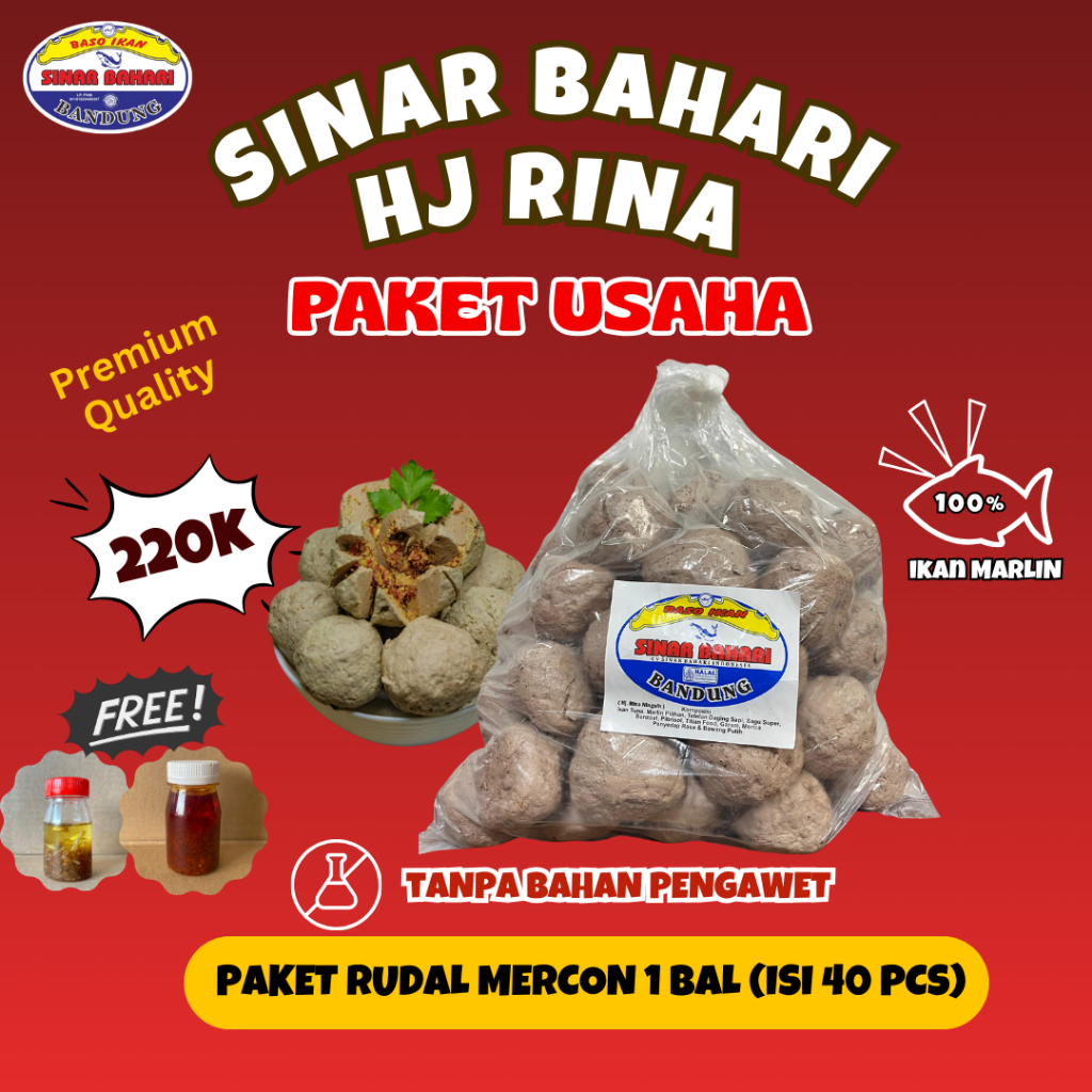

Bakso Ikan Sinar Bahari – Paket Hemat RUDAL MERCON 1 BALL 40 pcs Bakso Ikan Marlin 100% (Tanpa Pengawet)