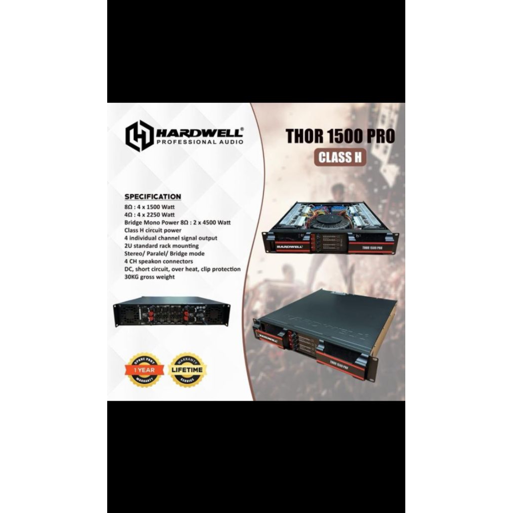 Power Amplifier Hardwell THOR-1500 PRO - 4x1500 Watt Class H Original