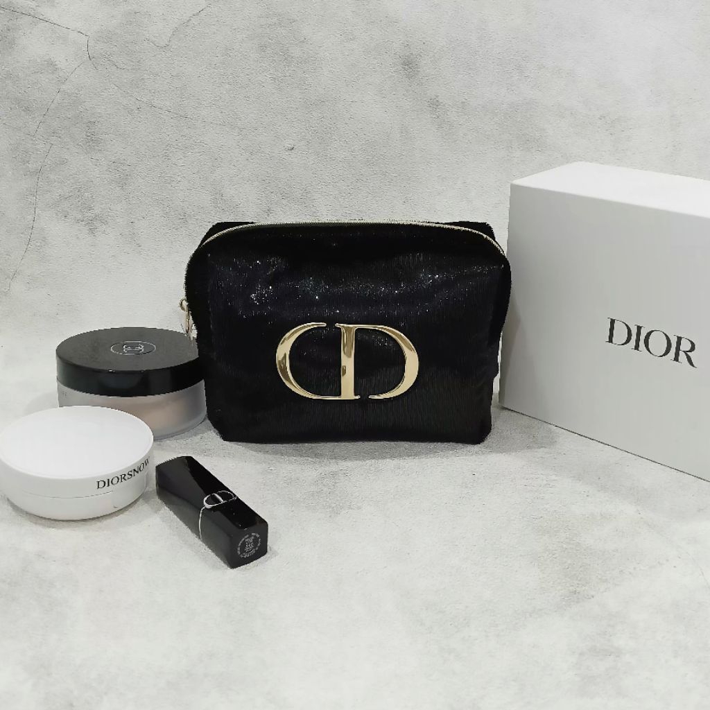 Original VIP Gift Dior Pouch Black Gold