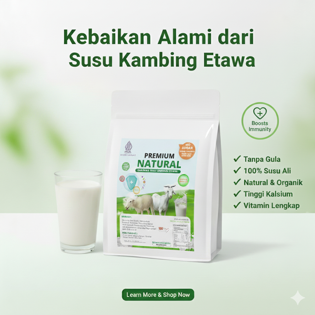 

Susu Kambing Etawa Premium Original Tanpa Gula 500 Gram Aman Untuk Penderita Diabetes.