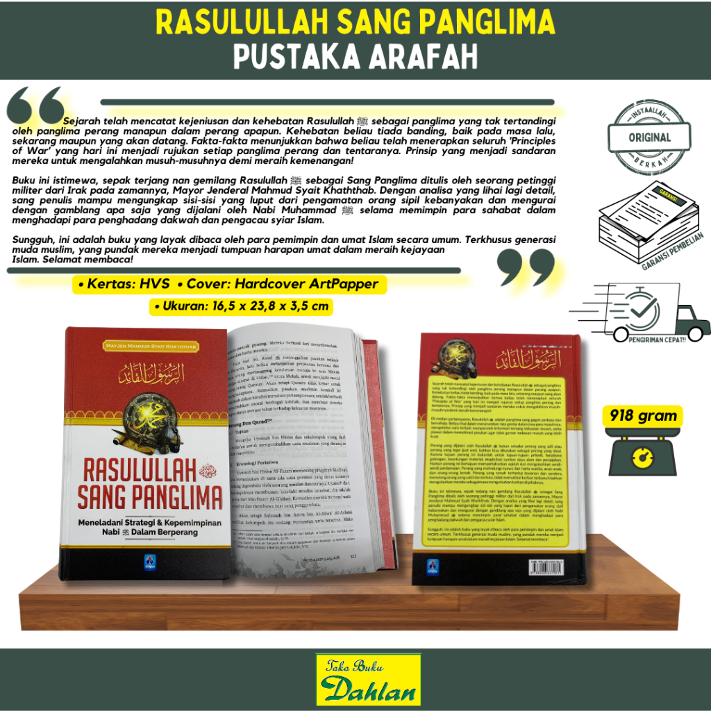 RASULULLAH SANG PANGLIMA, HARDCOVER , KERTAS HVS, TOKO BUKU DAHLAN PENERBIT PUSTAKA ARAFAH