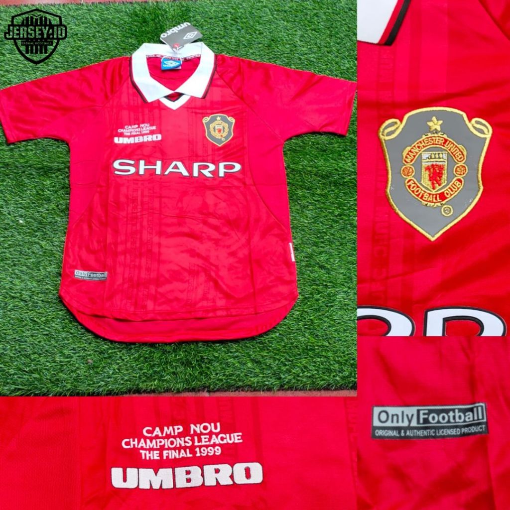 Jersey Retro Vintage Manchester United Home FINAL UCL CAMP NOU 1999