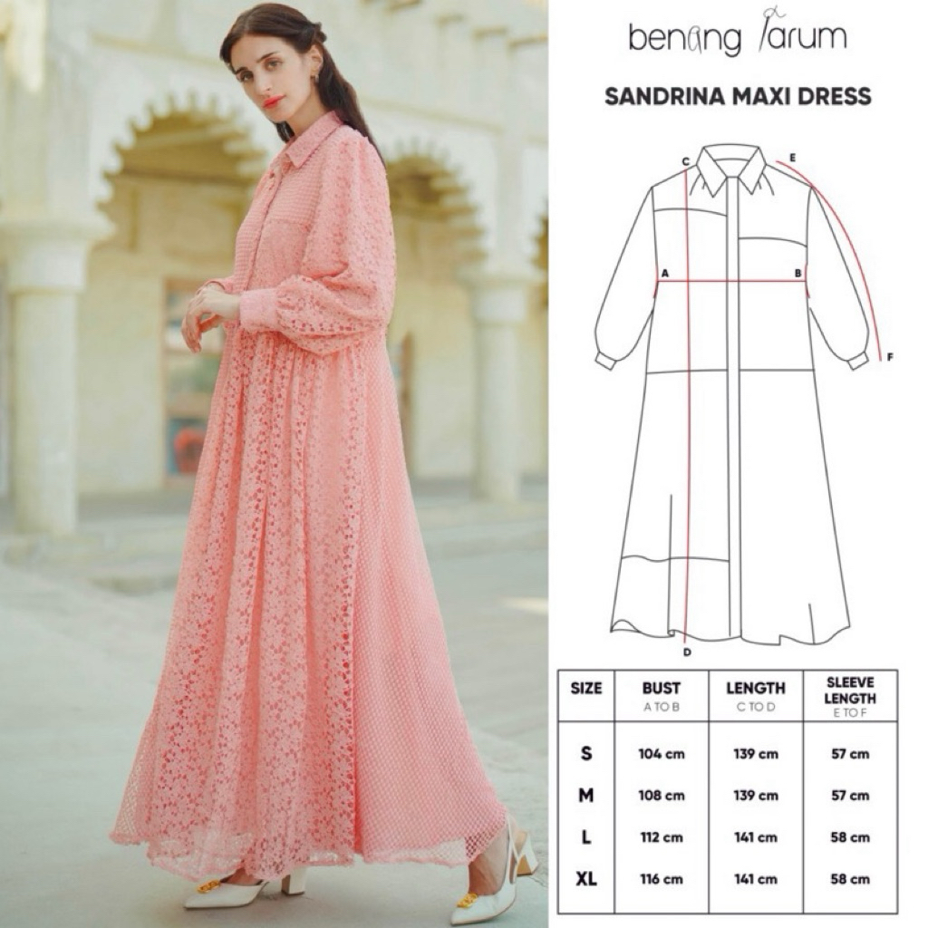 Benang jarum sandrina Maxi Dress size M