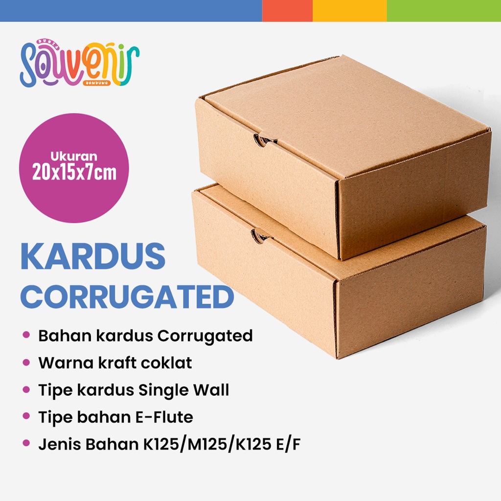 

Kardus Corrugated 20x15x7 CM | Die Cut | Kotak Karton | Box Packing Souvenir Pizza