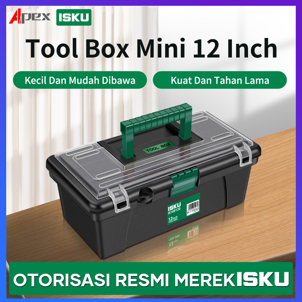ISKU Tool Box Besar 12 Inch Bahan PP Kotak Alat Kotak Alat Tahan Lama/Kotak Alat 12 Inch/Kotak Alat 