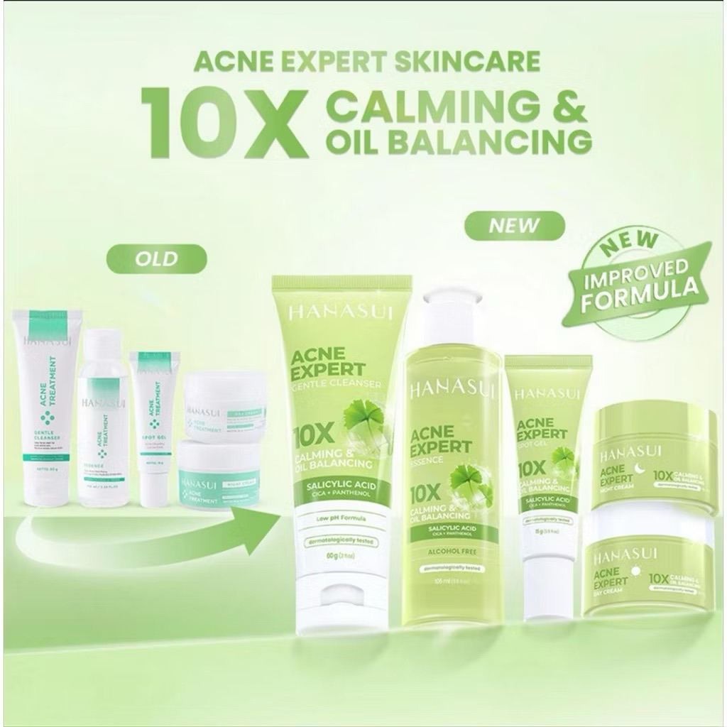 Paketan dan Satuan Hanasui acne treatment. HANASUI ACNE TREATMENT SERIES / PAKET PERAWATAN WAJAH ANT