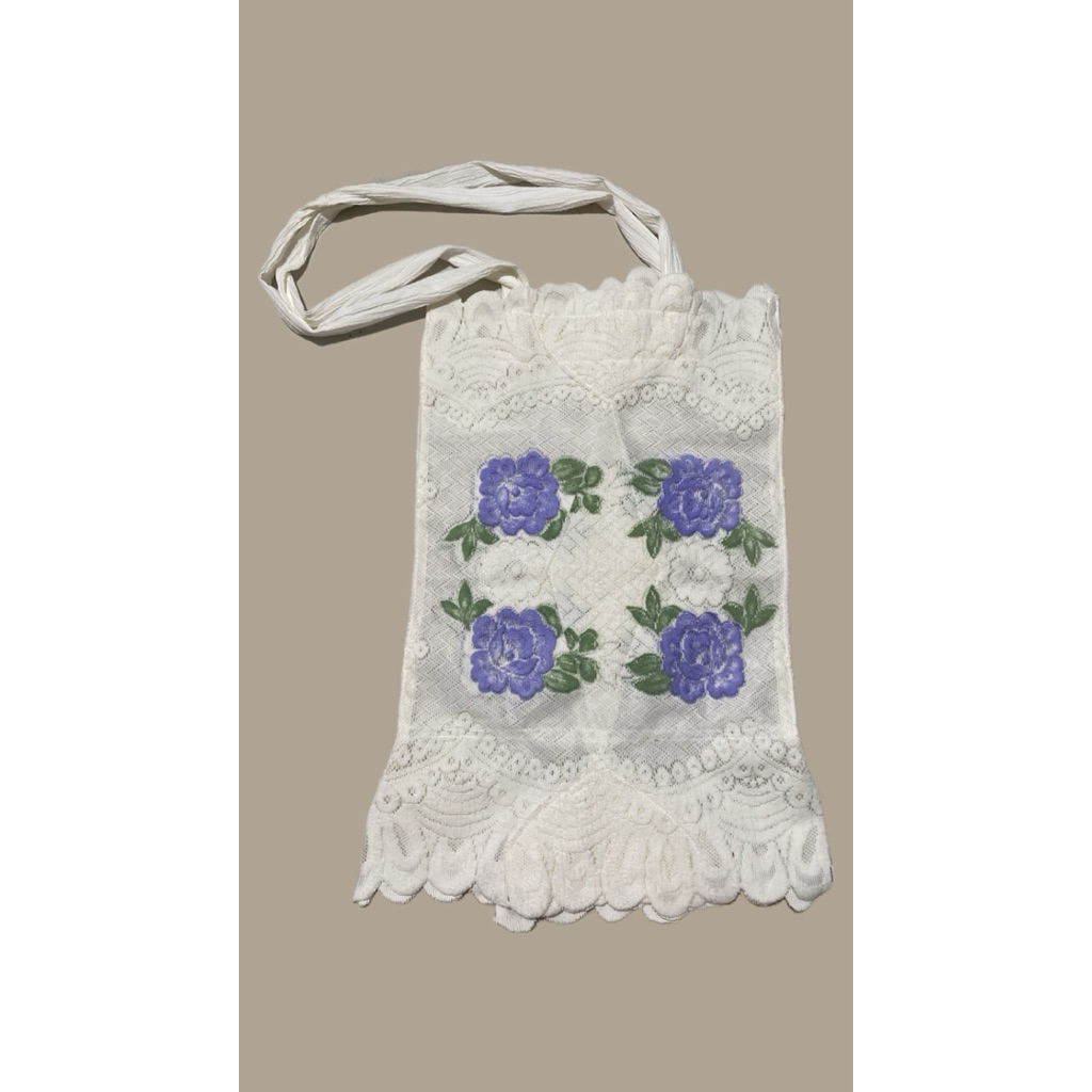 Tote Bag Aesthetic Vintage Purple Flowers