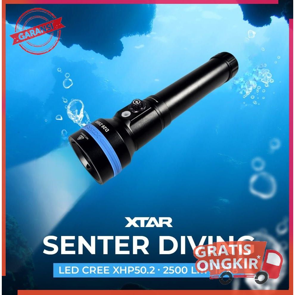 Xtar Senter Diving LED CREE XHP50.2 2500 Lumens Long Version - D26