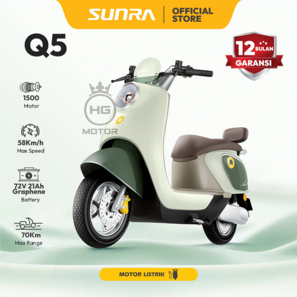 MOTOR LISTRIK SUNRA Q5 Graphene battery 1500W