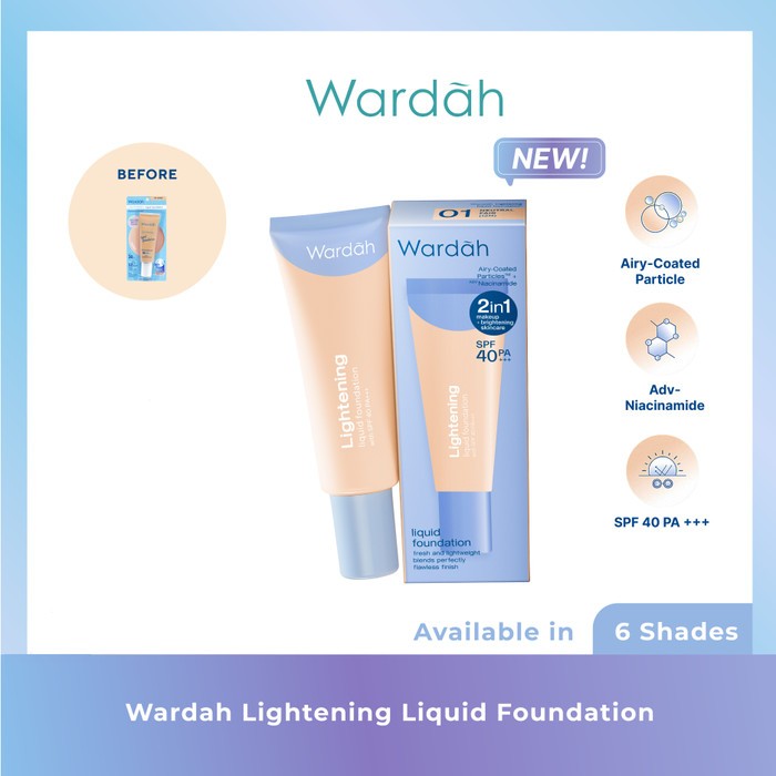 Wardah Lightening Liquid Foundation | Foundation Cair Tahan Lama