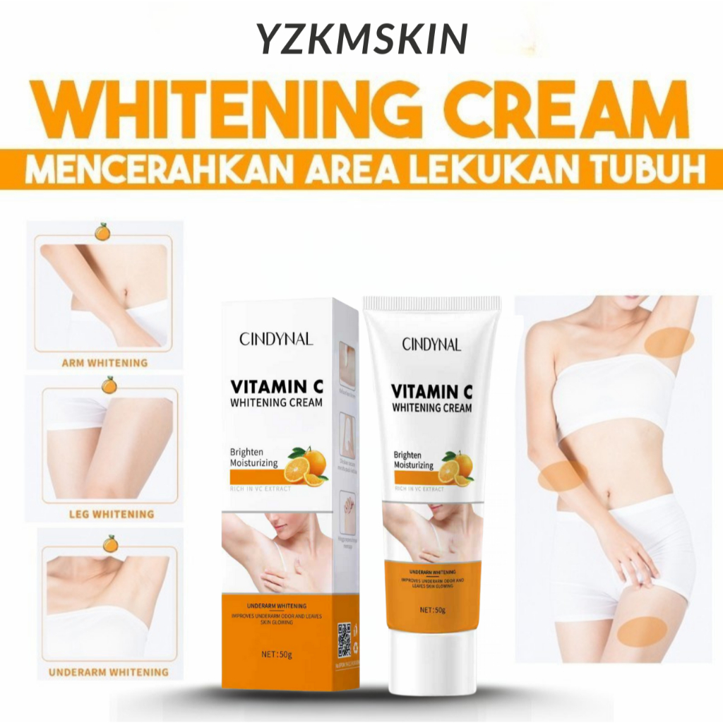 YZKMSKIN - Cindynal Whitening Cream Armpit Body Dark Skin 50gr / Krim Pencerah Kulit Ketiak Hitam, L