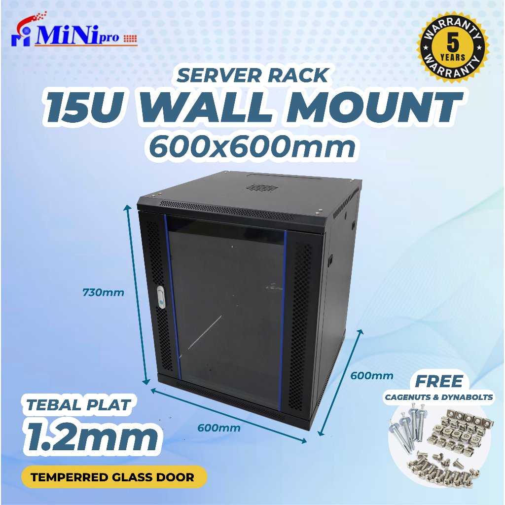 Minipro Rack Server 15U 600x600mm Wall Mount Rack