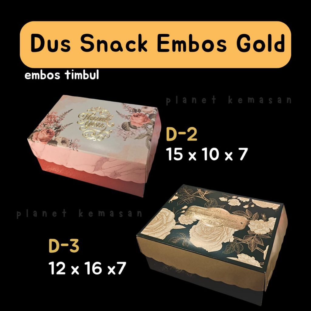 Dus snack motif premium / box snack motif bunga batik premium gold / dus snack box