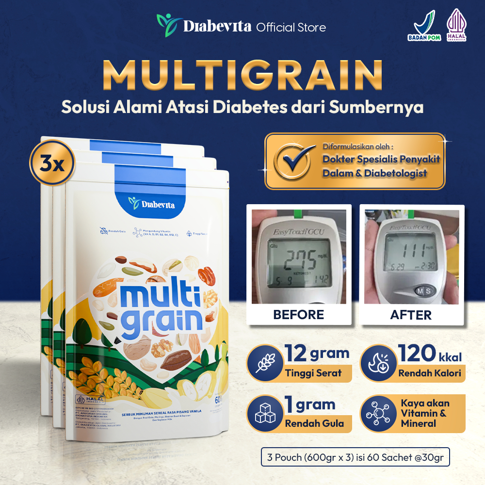 

Diabevita Bundling Multigrain 3 Pouch - GET FREE 1 TRIAL PACK OMEGA FIBER