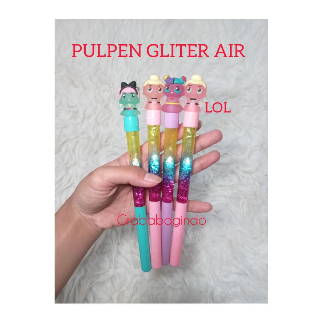 

PULPEN GEL GLITER AIR KARAKTER BONEKA LUCU / PULPEN SEKOLAH TK SD / BOLPOIN HIAS LOL & UNICORN