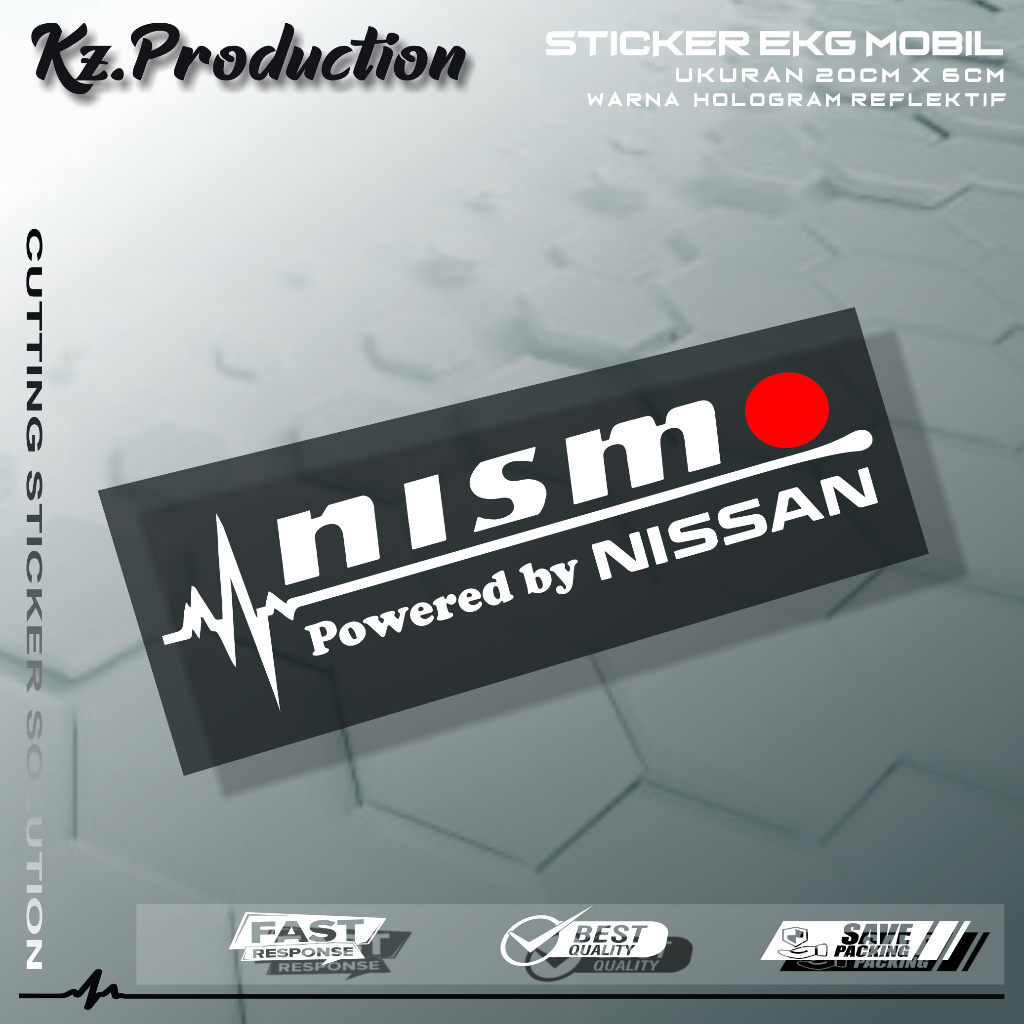 Sticker Cutting Kaca Mobil Nismo Motif Detak Jantung EKG Mobil Nismo