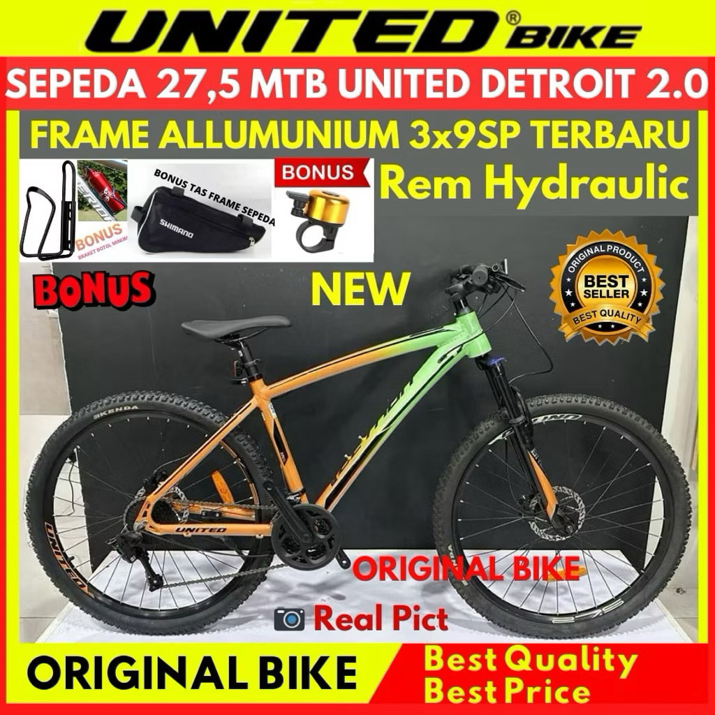 Sepeda Gunung 26 MTB United Miami 3.0 Venus 3.0 27,5 Detroit 2.0 Terbaru