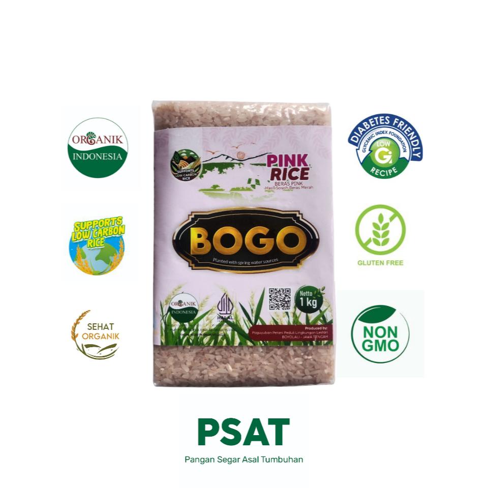 

BERAS PINK ORGANIK/BERAS SEHAT/BERAS ORGANIK/KEMASAN VAKUM 1KG