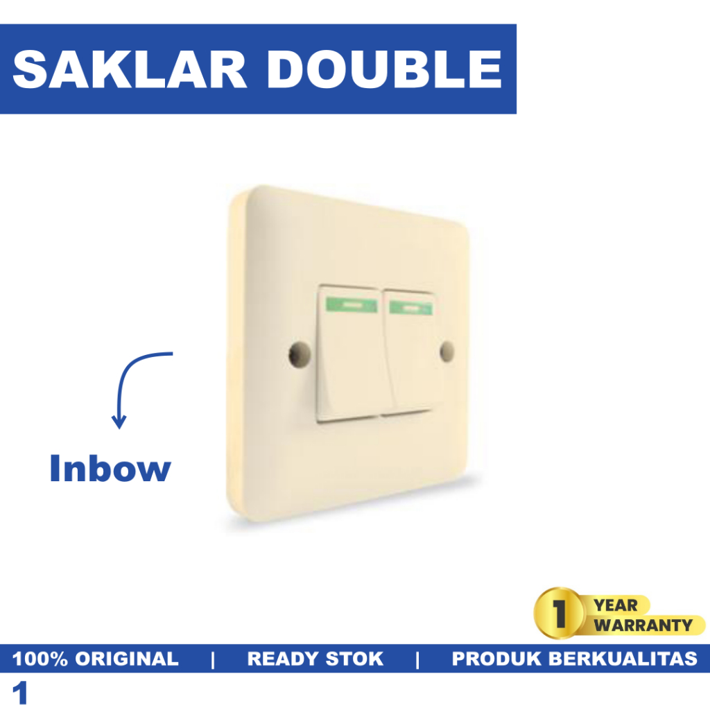 Saklar Engkel Double Inbow Ganda Tanam Dinding IB VISICOM VS 902 VS902 Saklara Double Visicom