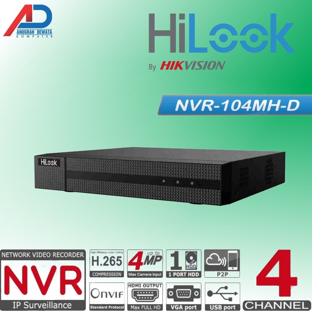 NVR 4 CHANNEL HILOOK NVR-104MH-D NVR 4CH HILOOK