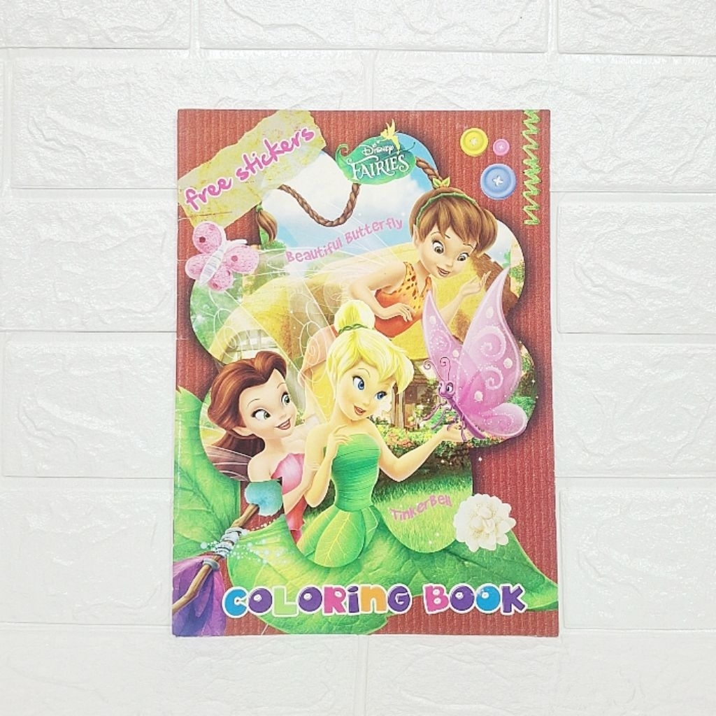 Buku Aktivitas Mewarnai / Coloring Book Disney Fairies TinkerBell (free sticker)