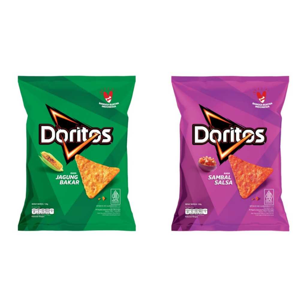 

Doritos Makanan Ringan Rasa Jagung Bakar dan Sambal Salsa 120gr