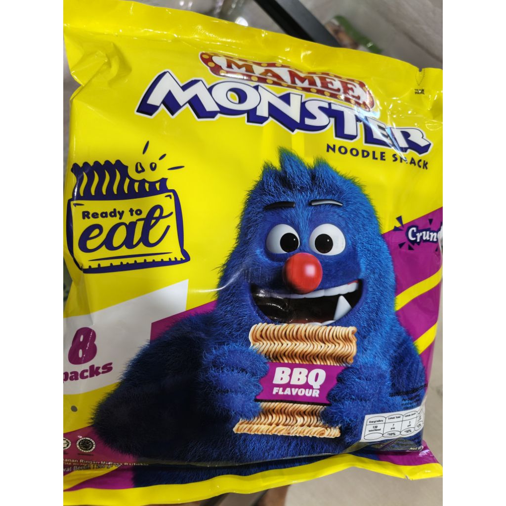 

Mamee Monster Noodle Snack 8 pack 200gr Chicken Flavour BBQ Flavour