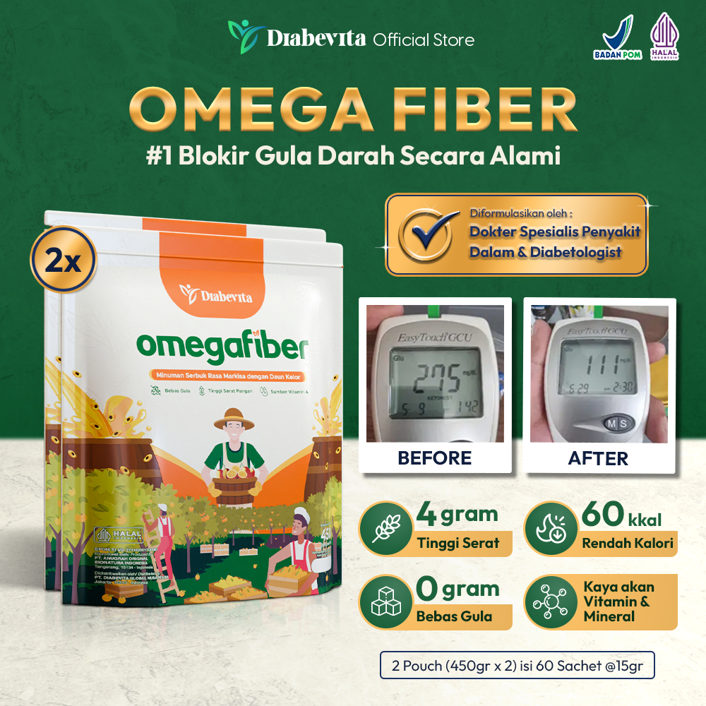 

Diabevita Bundling Omega Fiber 2 Pouch (isi 60 sachet)