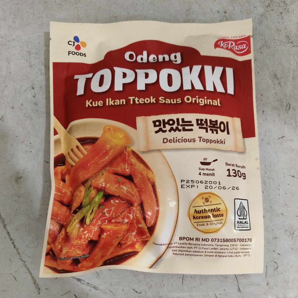 

Odeng Toppoki Kue Ikan Saus Original CJ Foods