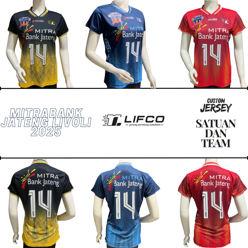 LIFCO JERSEY ORIGINAL CUSTOM MITRA BANK JATENG SERIES LIVOLI 2025  (FREE REQUEST NAMA.NOMOR.UKURAN)