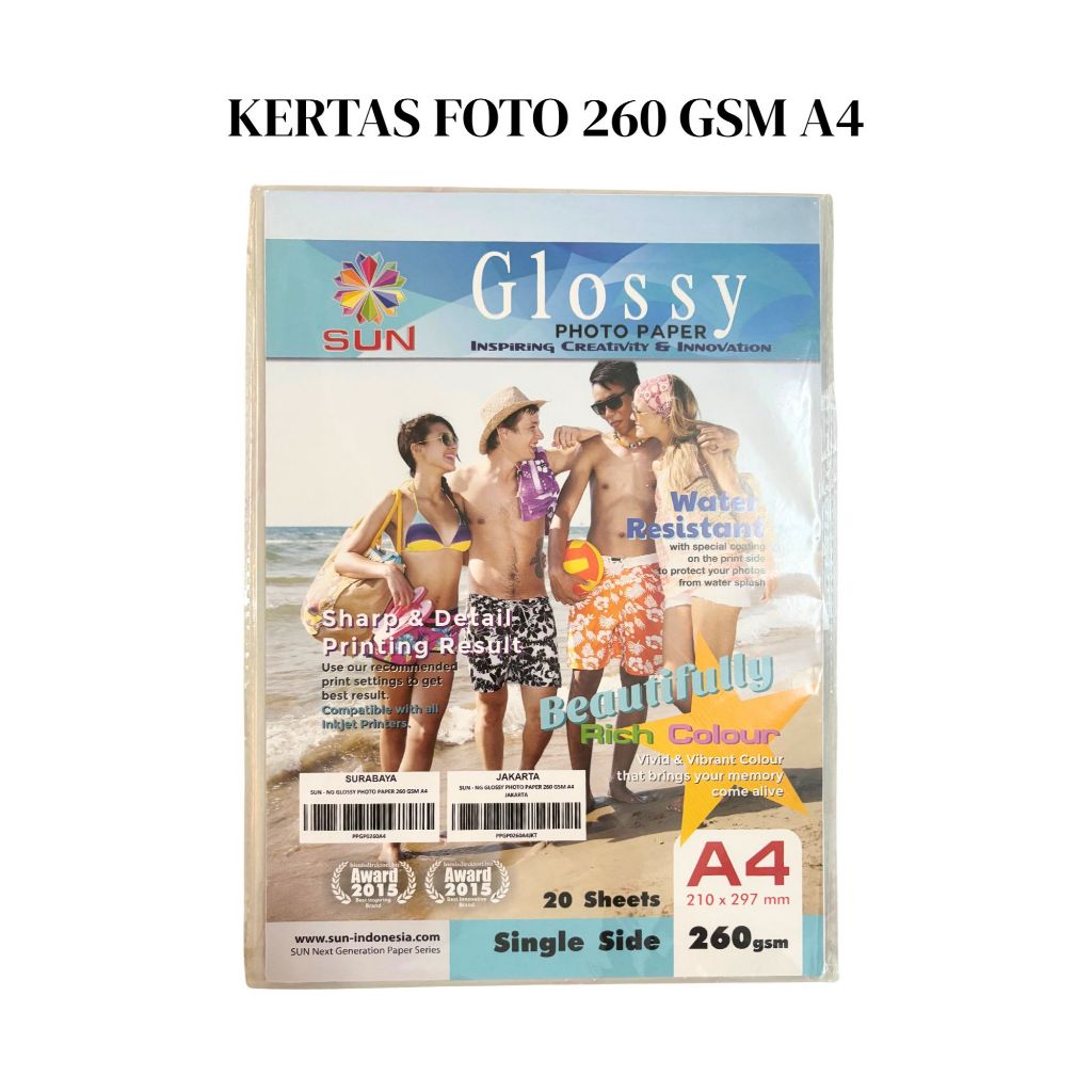 Kertas Foto Glossy Premium 260 gsm A4