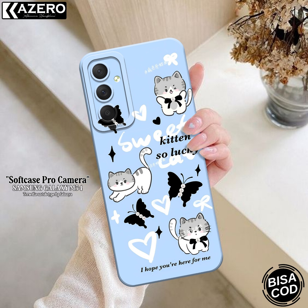 Kesing Samsung Galaxy M54 Fashion Case Kucing Softcase Samsung Galaxy M54 Silikon Pro Camera Casing 