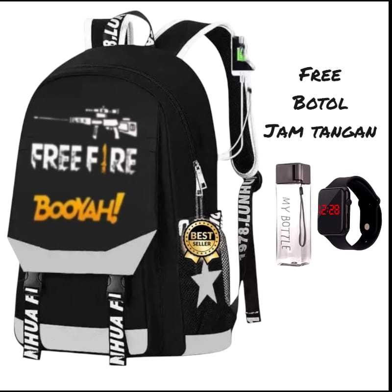 ROBLOX DAN FREE FIRE// Tas Ransel Sekolah Anak Cowok/ Tas Anak TK Dan SD/ Tas Booyah Game Free Fire