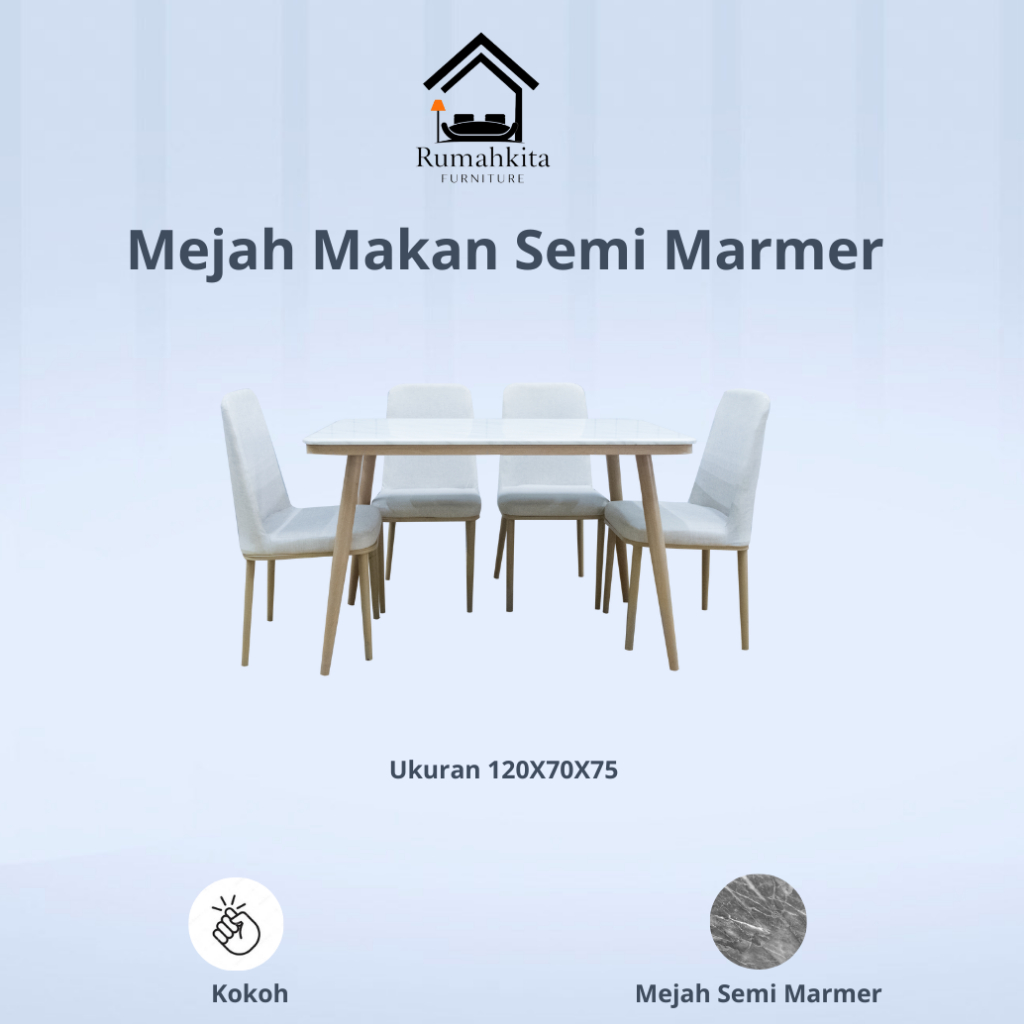 Meja Makan Marmer 4 Kursi